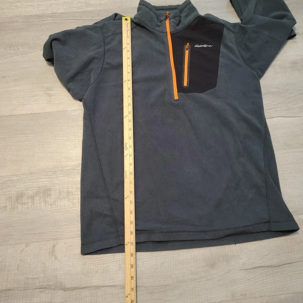 Eddie Bauer First Ascent 1/4‎ Zip Pullover Mens Large Gray Fleece Soft Chest Zip